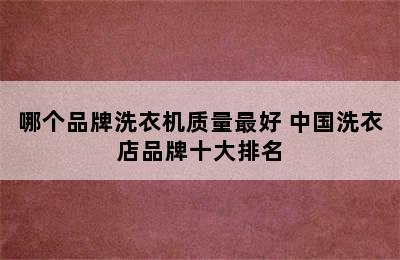 哪个品牌洗衣机质量最好 中国洗衣店品牌十大排名